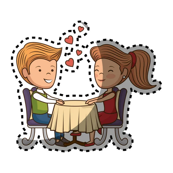 Couple lovers characters icon — Stock Vector