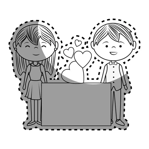 Pareja amantes personajes icono — Vector de stock