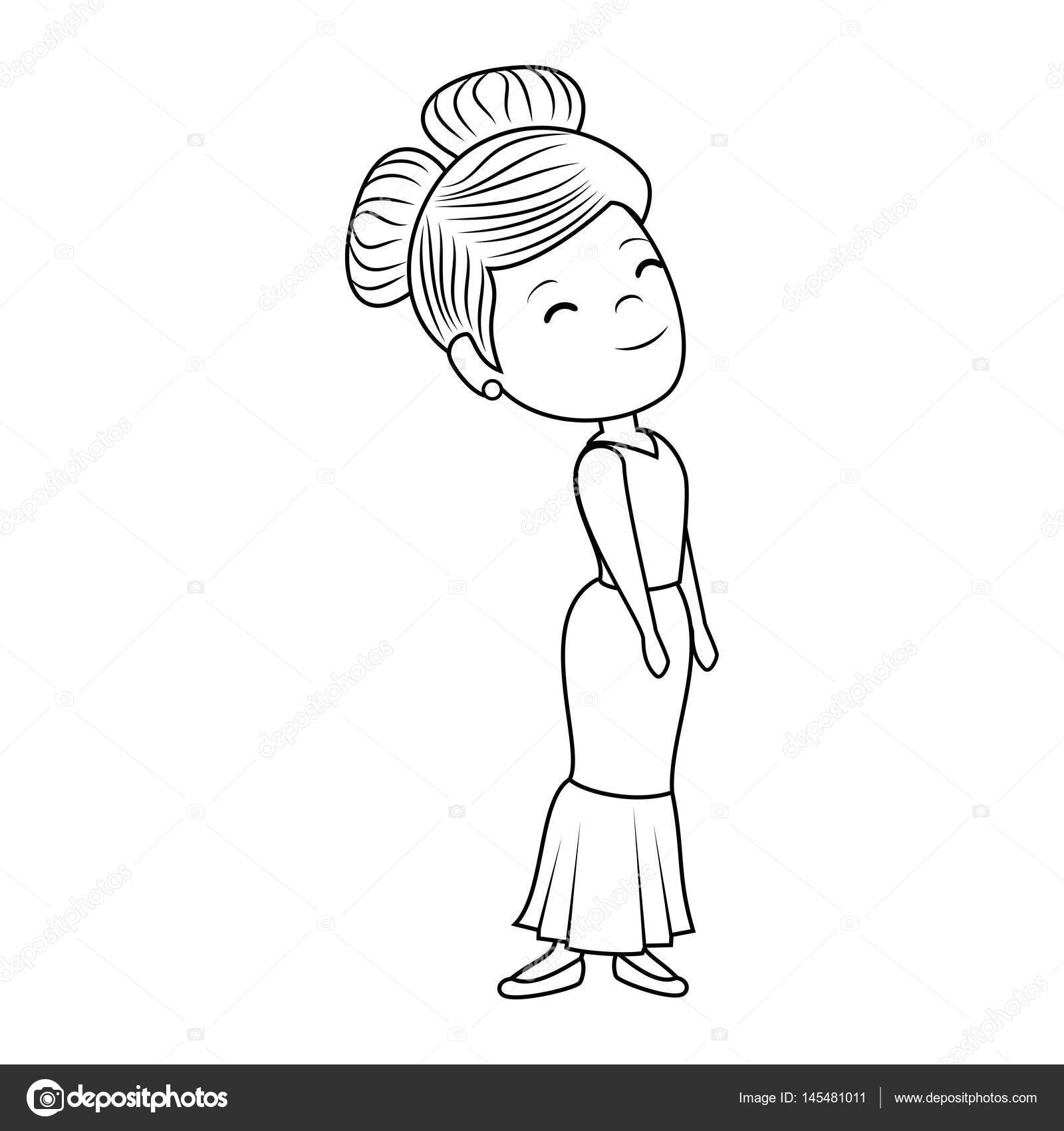 Bella donna avatar carattere illustrazione vettoriale di design — Vettoriali di yupiramos