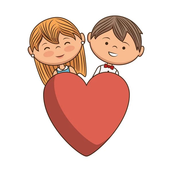 Couple lovers characters icon — Stock Vector