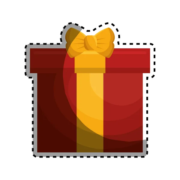 Giftbox present isolated icon — Stock Vector