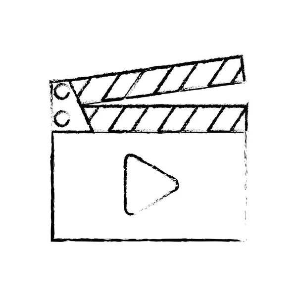 Clapperboard cinema isolated icon — Stock Vector