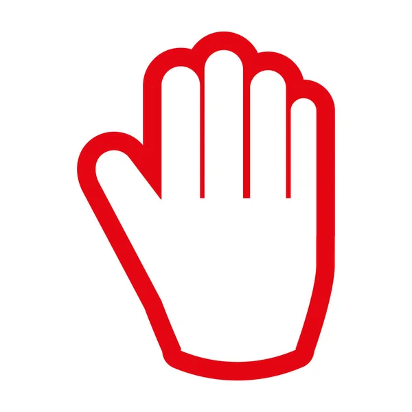 Stop hand menselijke rood — Stockvector