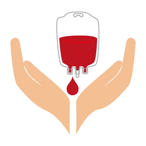 Bloed donatie campagne embleem — Stockvector