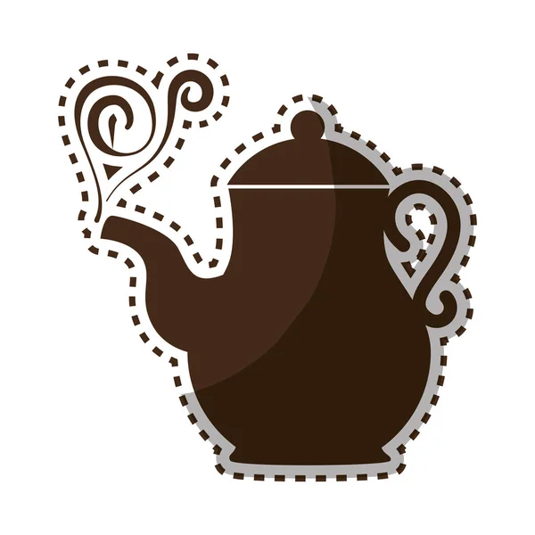 Вкусный кофе чайник значок — стоковый вектор