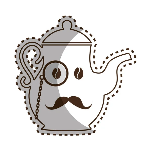 Delicioso ícone bule de café — Vetor de Stock