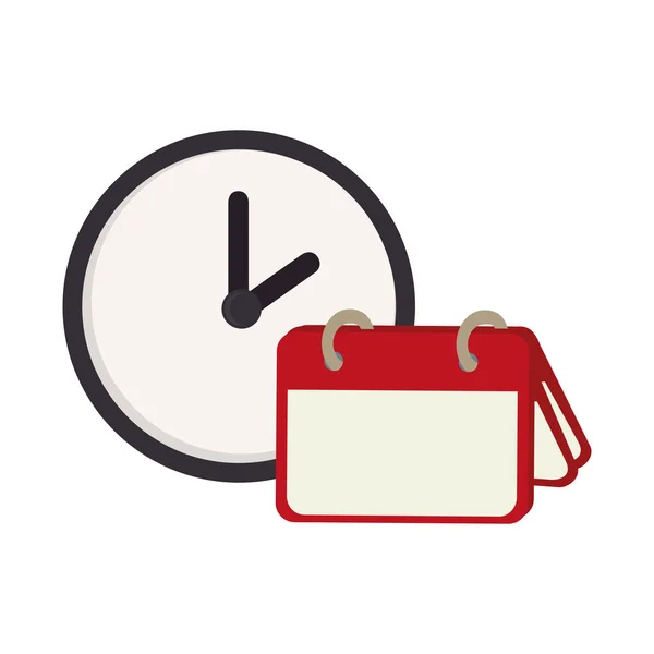 Kalendář s ikonou izolované hodiny času — Stockový vektor
