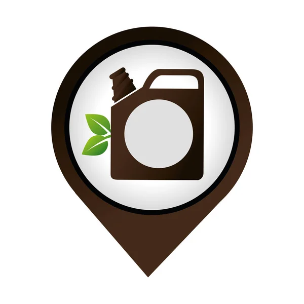 Gallon with leafs ecology icon — Stock Vector
