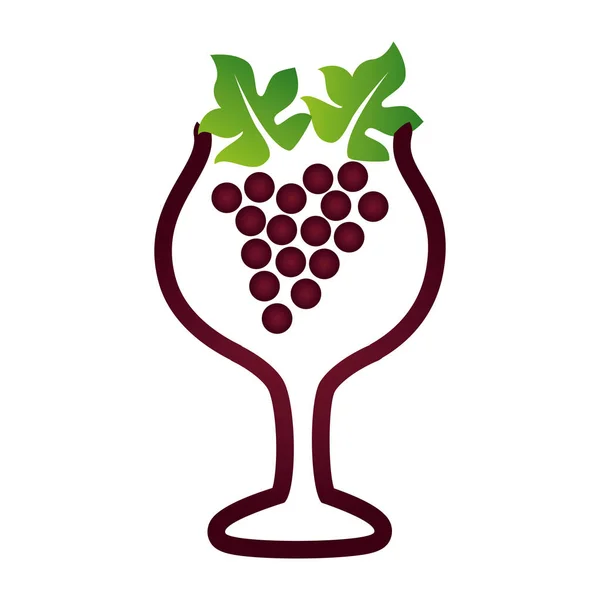Délicieuse icône de raisin vin — Image vectorielle