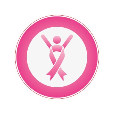 Şerit pembe meme kanseri olan insan silueti