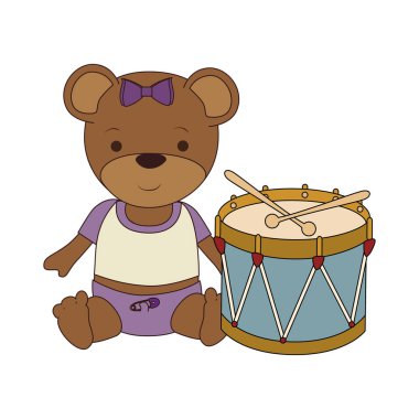 ekibinde simgesi olan sevimli peluş bebek