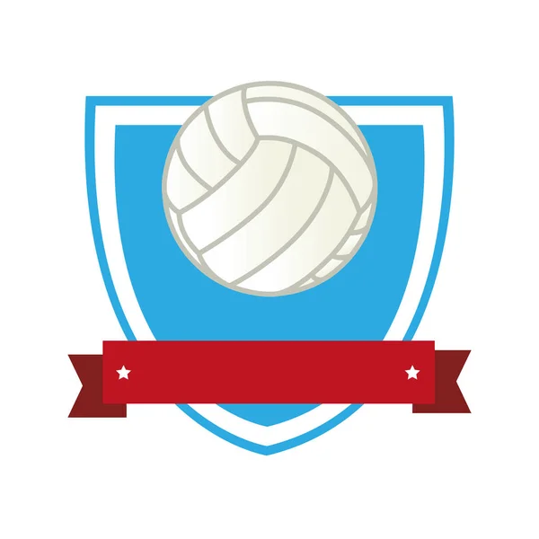Icono del emblema del deporte voleibol — Vector de stock