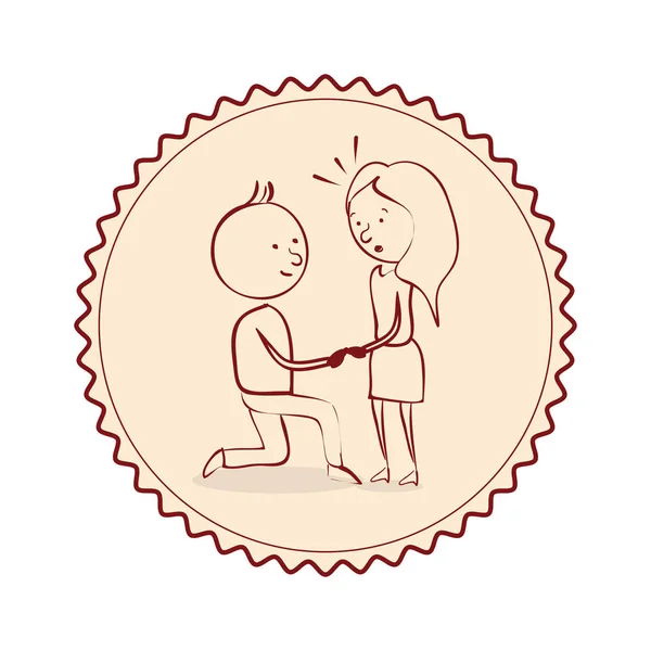 Tarjeta de personaje de pareja casada — Vector de stock