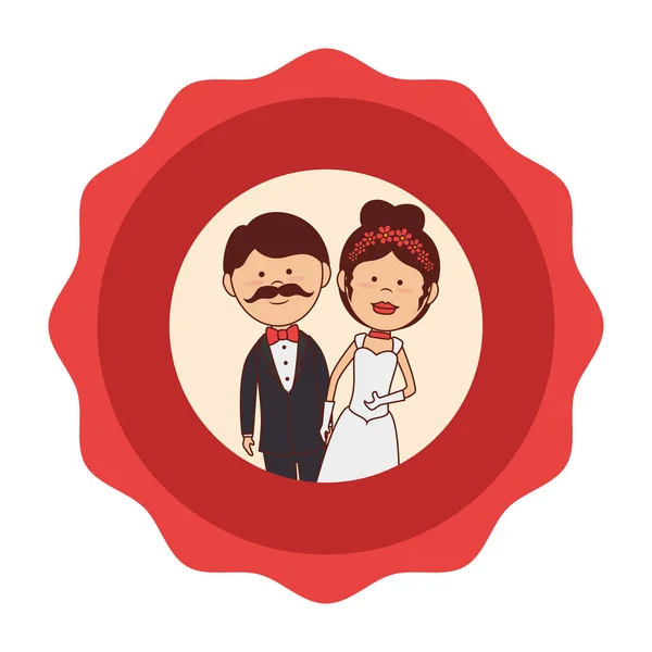 Karty postaci tylko małżeństwo — Wektor stockowy