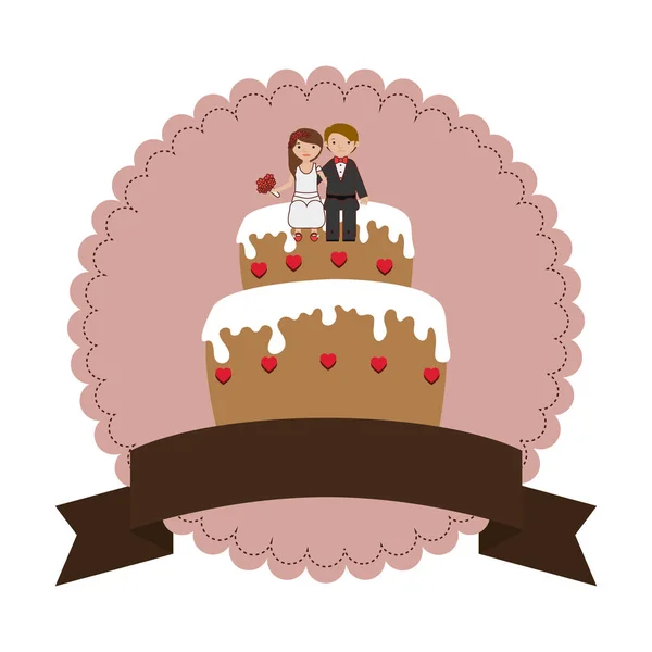 Düğün lezzetli pasta simgesi — Stok Vektör