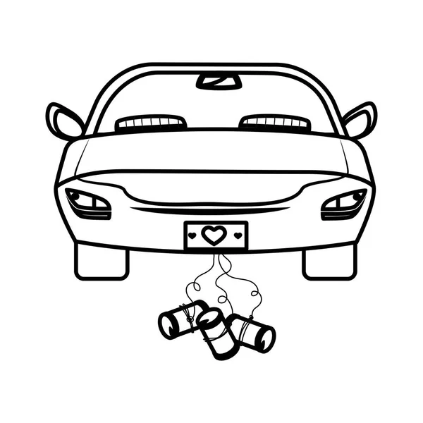 Just married car icon — Stock Vector
