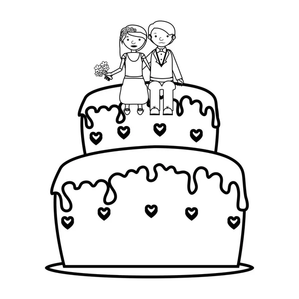 婚礼美味的蛋糕图标 — 图库矢量图片