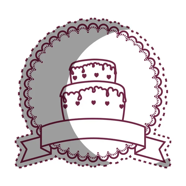Heerlijke taart pictogram bruiloft — Stockvector