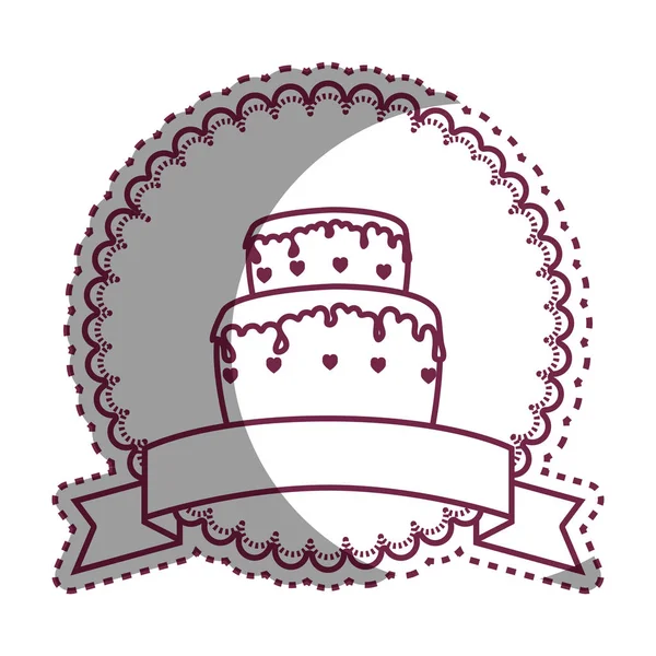 Boda delicioso pastel icono — Vector de stock