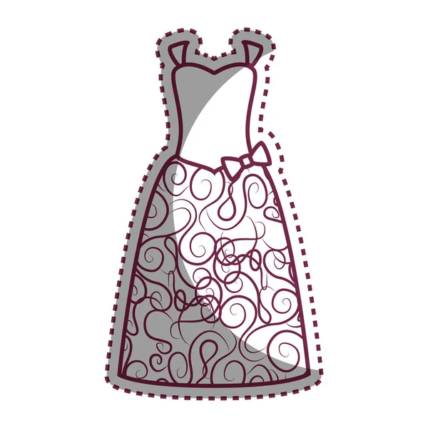 Vrouwelijke bruiloft jurk pictogram — Stockvector