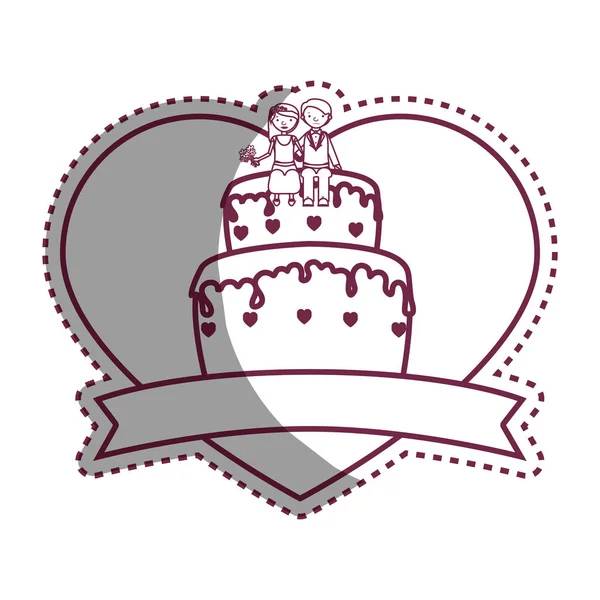 Ícone de bolo delicioso casamento — Vetor de Stock