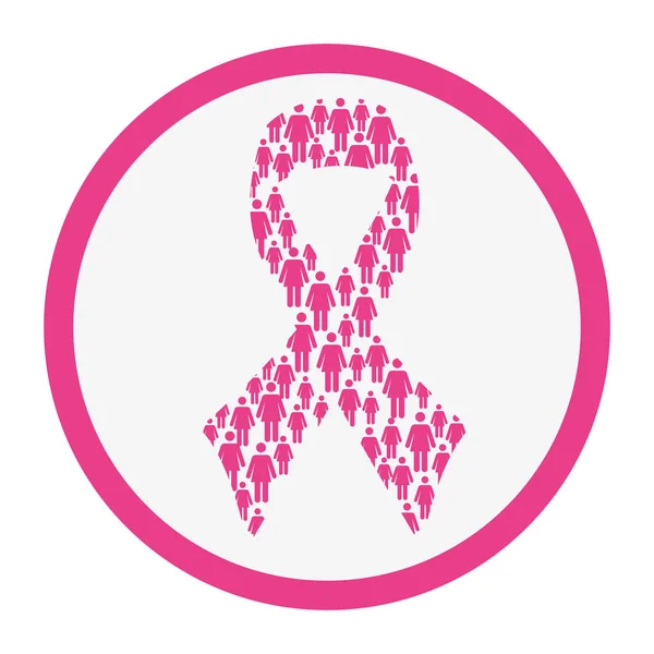 Sylwetka człowieka z rakiem piersi różowa wstążka — Wektor stockowy