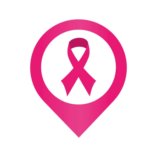 Etiqueta con cinta rosa cáncer de mama — Archivo Imágenes Vectoriales