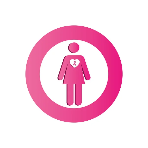 Etiqueta com câncer de mama rosa fita —  Vetores de Stock