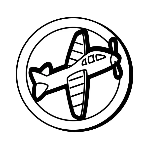 Cute airplane toy icon — Stock Vector