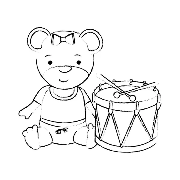 Drump 아이콘 귀여운 봉 제 인형 — 스톡 벡터