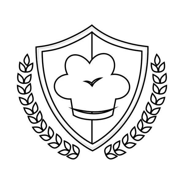 Chef hat restaurant emblem — 스톡 벡터