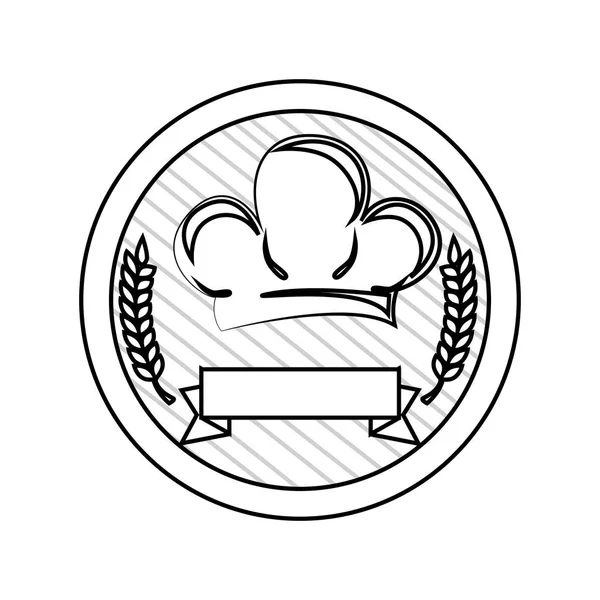 Chef chapéu restaurante emblema — Vetor de Stock