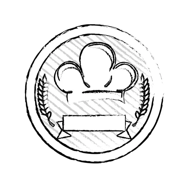 Chef hat restaurant emblem — Stockvector