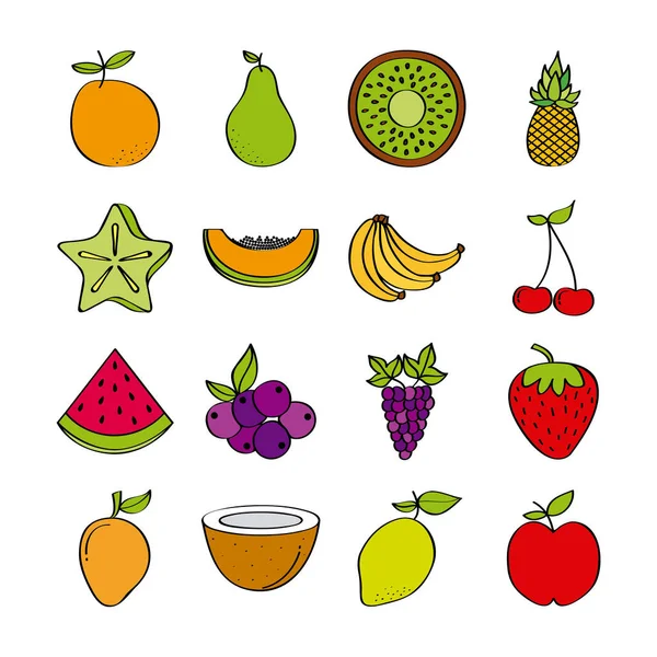 Diseño de frutas saludables — Archivo Imágenes Vectoriales