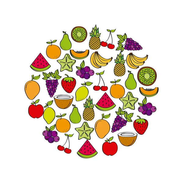 Conception de fruits sains — Image vectorielle