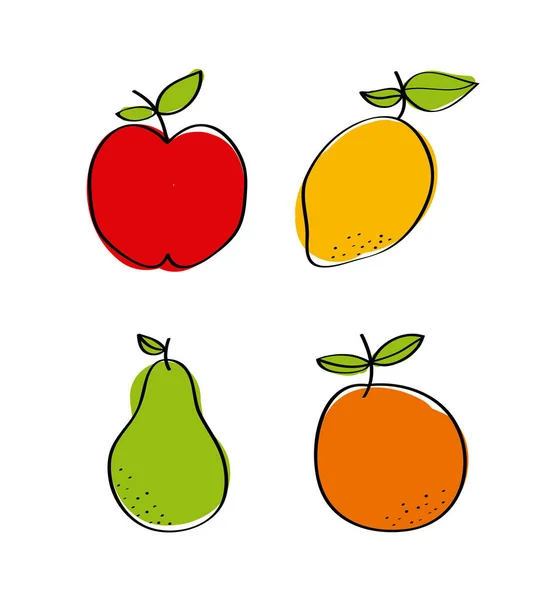Natural and fresh fruits — Stock Vector