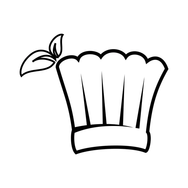 Sombrero de chef con hojas icono de la comida saludable — Vector de stock