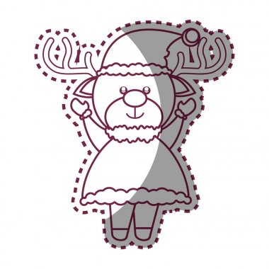 mutlu neşeli Noel Ren geyiği kartı