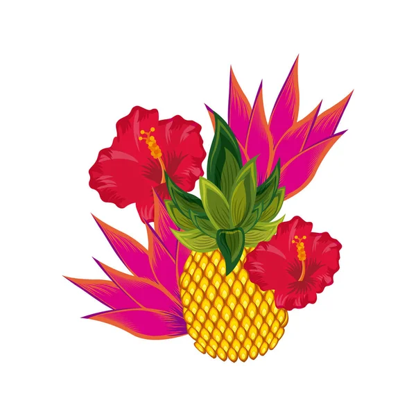 Progettazione di fiori tropicali — Vettoriale Stock