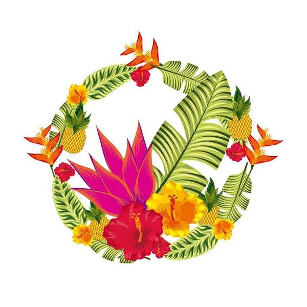 Diseño de flores tropicales — Archivo Imágenes Vectoriales