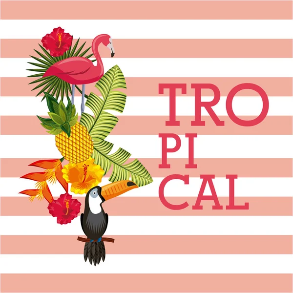 Progettazione di fiori tropicali — Vettoriale Stock