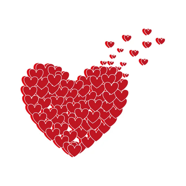 Coração amor romântico cartão —  Vetores de Stock