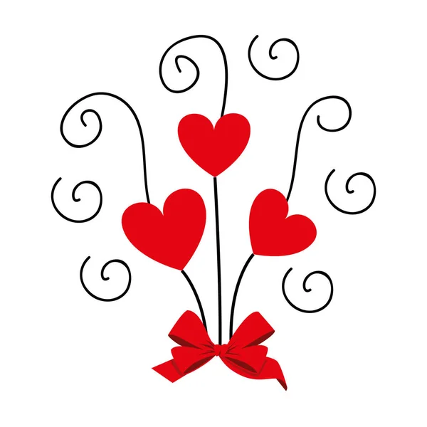 Coração amor romântico cartão — Vetor de Stock