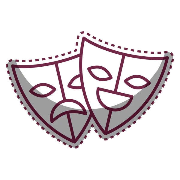 Ikona na białym tle teather maski — Wektor stockowy