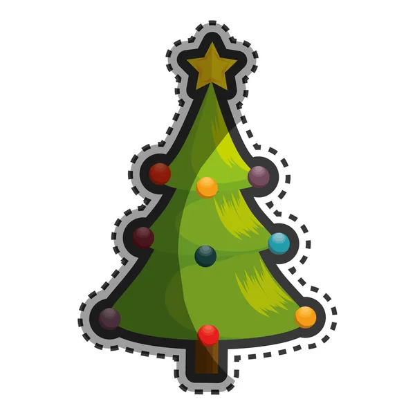 Šťastné veselé vánoční stromeček karta — Stockový vektor