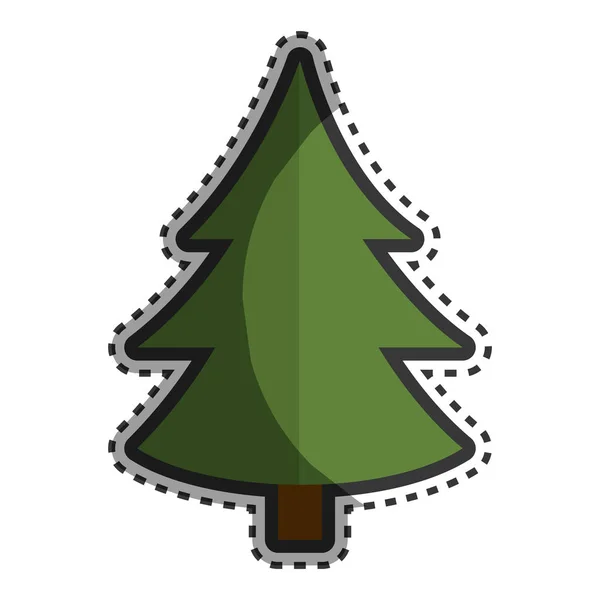 Gelukkig merry christmas tree kaart — Stockvector