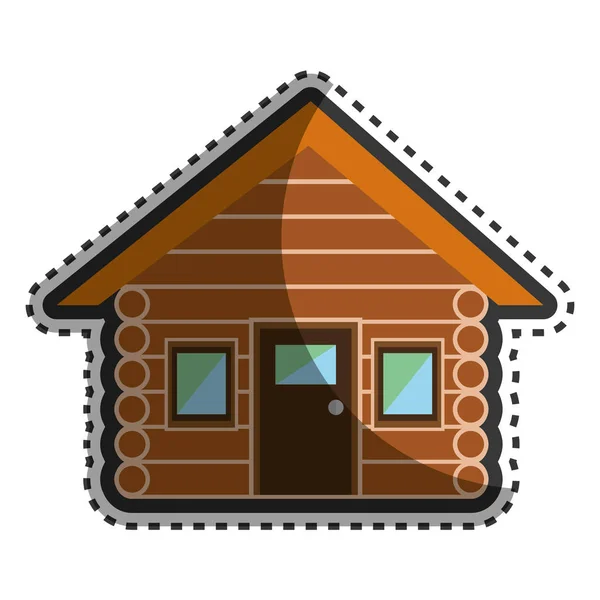 Casa de madera temporada de invierno — Vector de stock