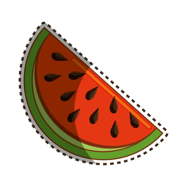 Sandía icono de la fruta fresca — Vector de stock