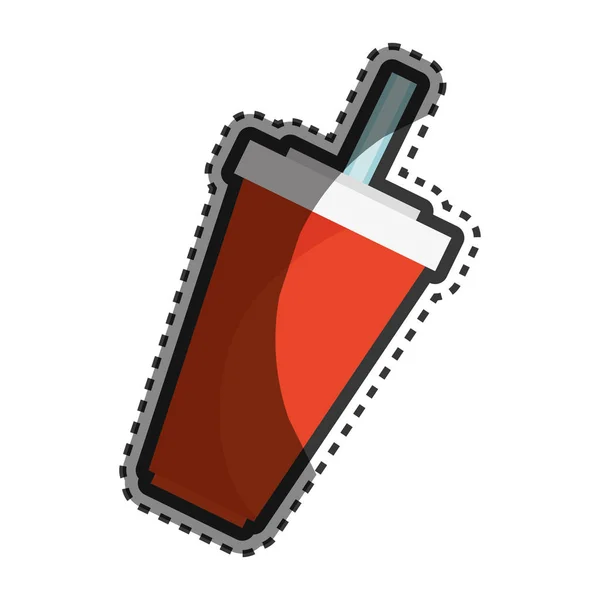 Vidrio de soda icono de plástico — Vector de stock