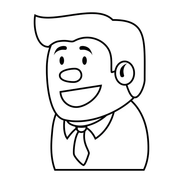 Uomo d'affari avatar personaggio icona — Vettoriale Stock